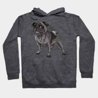 Black pug Dog Hoodie